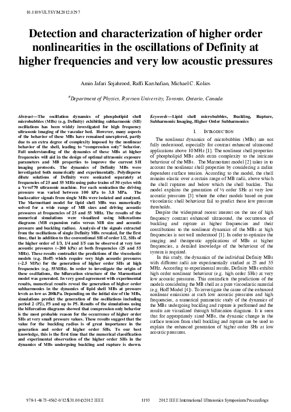 (PDF) Detection and characterization of higher order nonlinearities in ...
