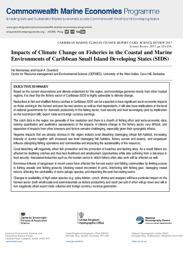 (PDF) Impacts of Climate Change on Fisheries in the Coastal and Marine ...