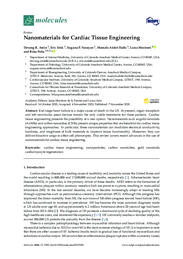 (PDF) Nanomaterials for Cardiac Tissue Engineering