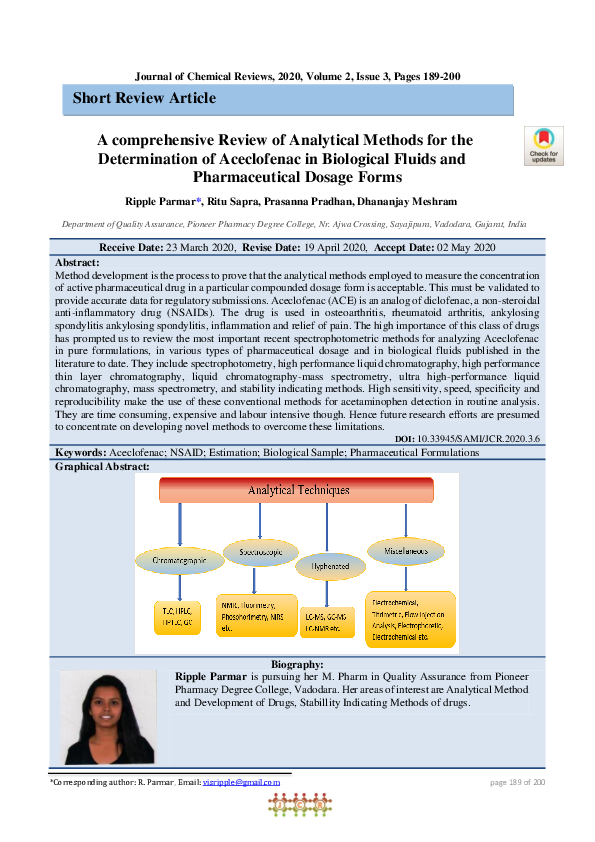(PDF) A comprehensive Review of Analytical Methods for the ...