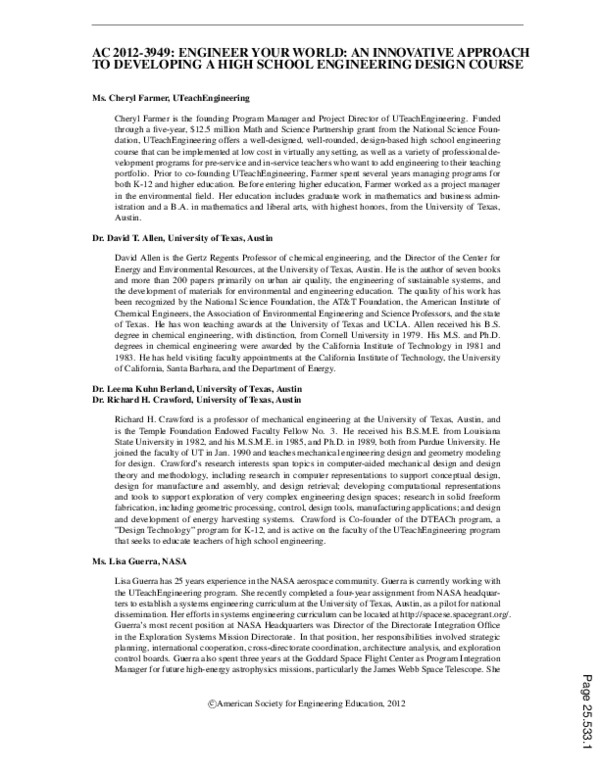 (PDF) Engineer Your World: An Innovative Approach to Developing a High ...