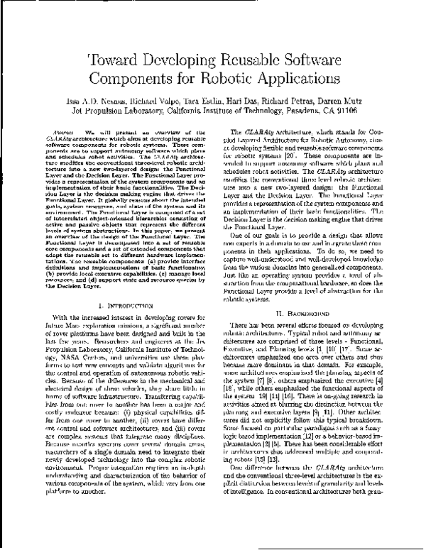 (PDF) Toward developing reusable software components for robotic ...
