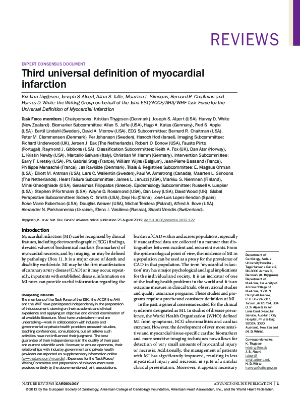 (PDF) Third Universal Definition of Myocardial Infarction
