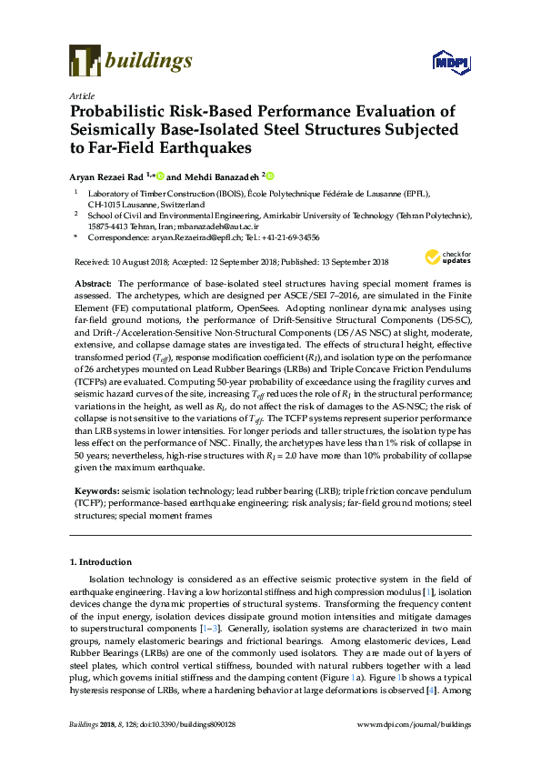 (PDF) Probabilistic Risk-Based Performance Evaluation of Seismically ...