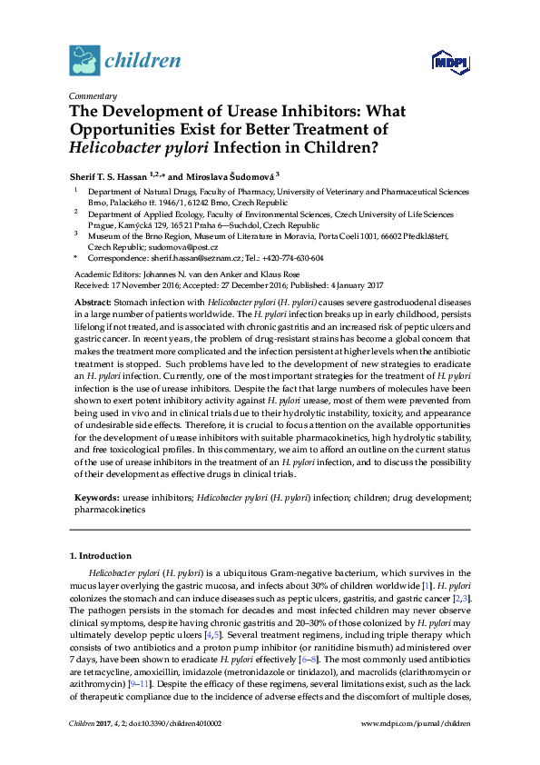 (PDF) The Development of Urease Inhibitors: What Opportunities Exist ...