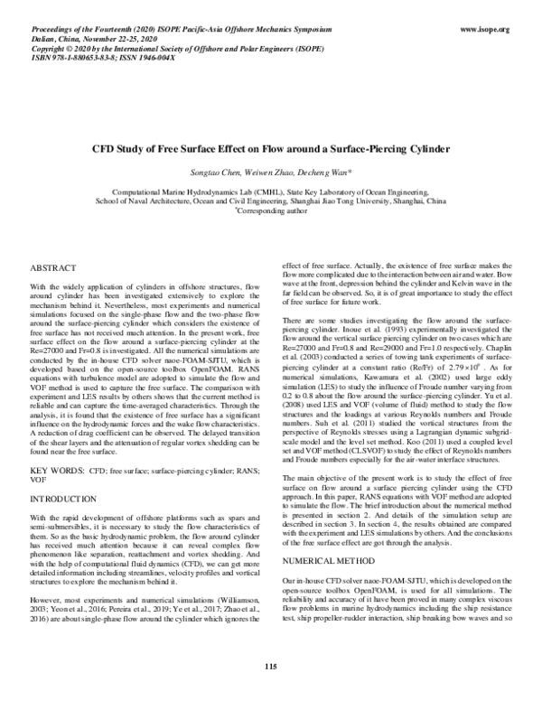 (PDF) CFD Study of Free Surface Effect on Flow Around a Surface ...
