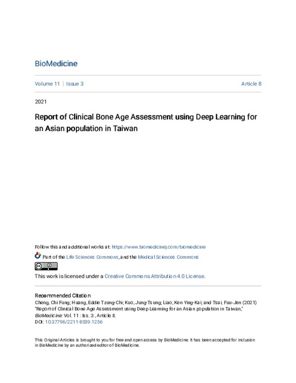 (PDF) Report of Clinical Bone Age Assessment using Deep Learning for an ...