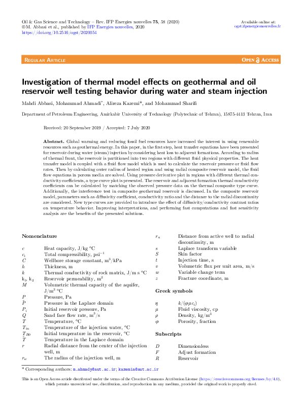 (PDF) Investigation of thermal model effects on geothermal and oil ...