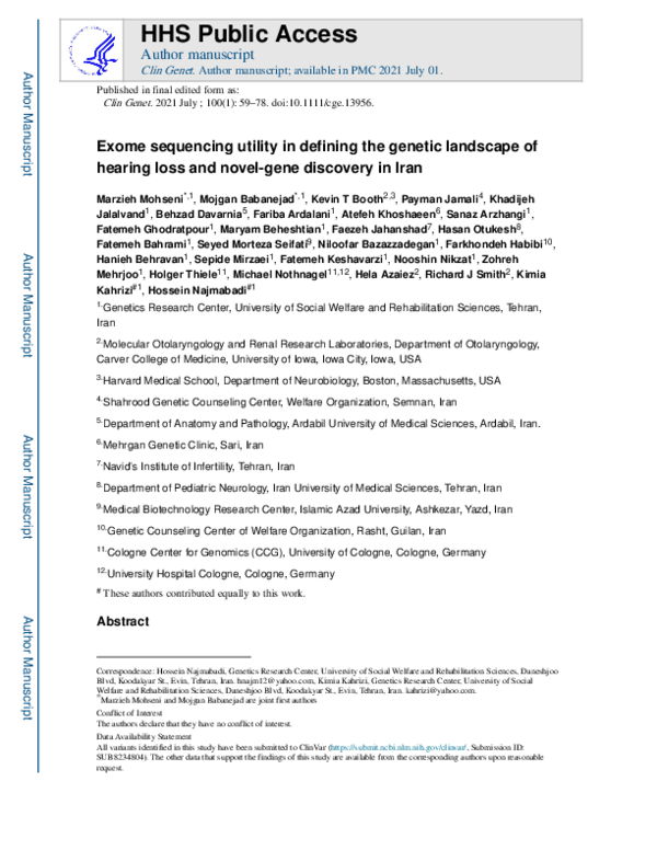 (PDF) Exome sequencing utility in defining the genetic landscape of ...