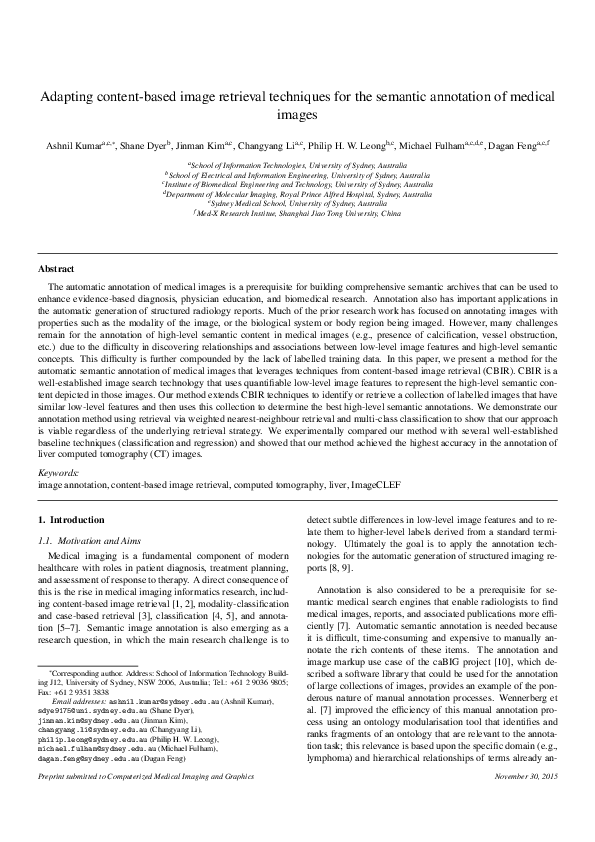 (PDF) Adapting content-based image retrieval techniques for the ...