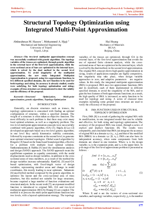 (PDF) Structural Topology Optimization using Integrated Multi-Point ...
