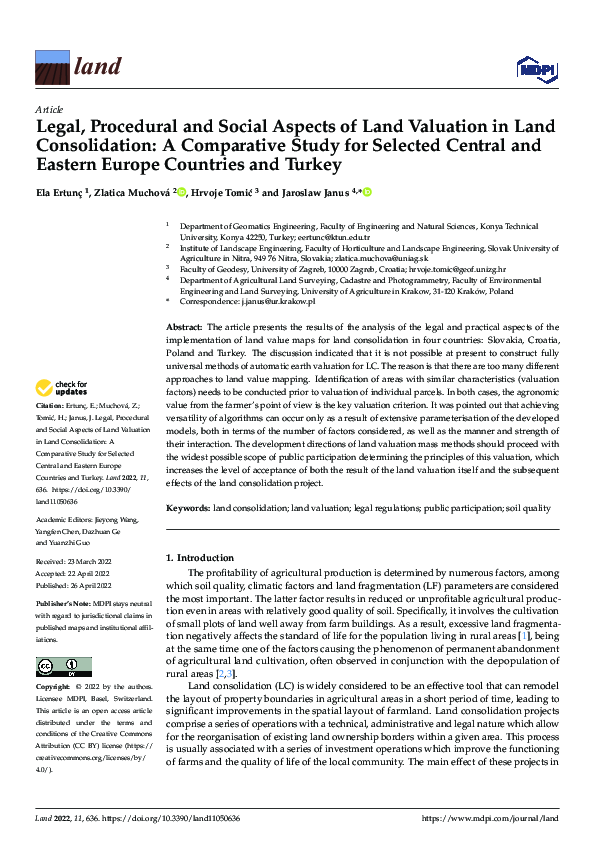 (PDF) Legal, Procedural and Social Aspects of Land Valuation in Land ...