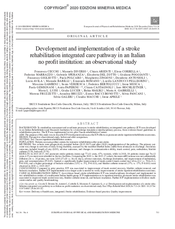 (PDF) Development and implementation of a stroke rehabilitation ...