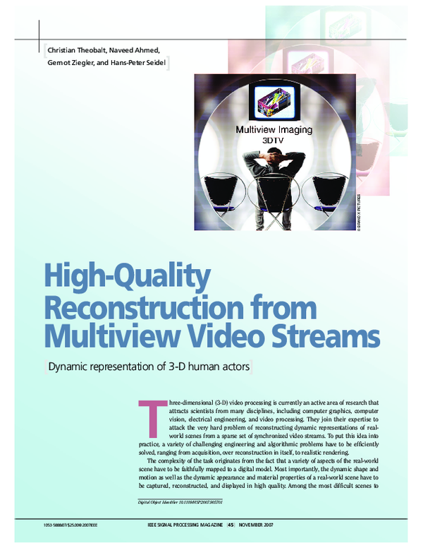 (PDF) High-Quality Reconstruction from Multiview Video Streams