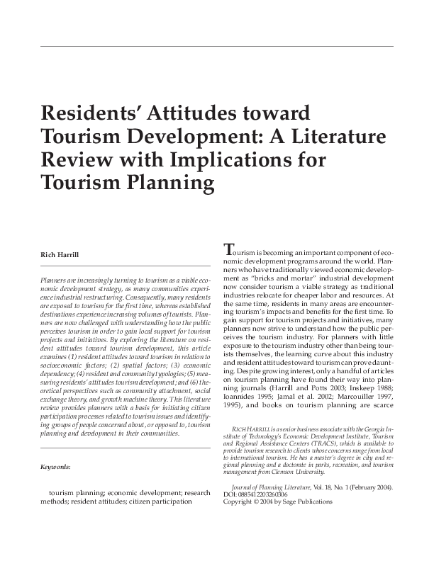 Literature review on tourism development picture