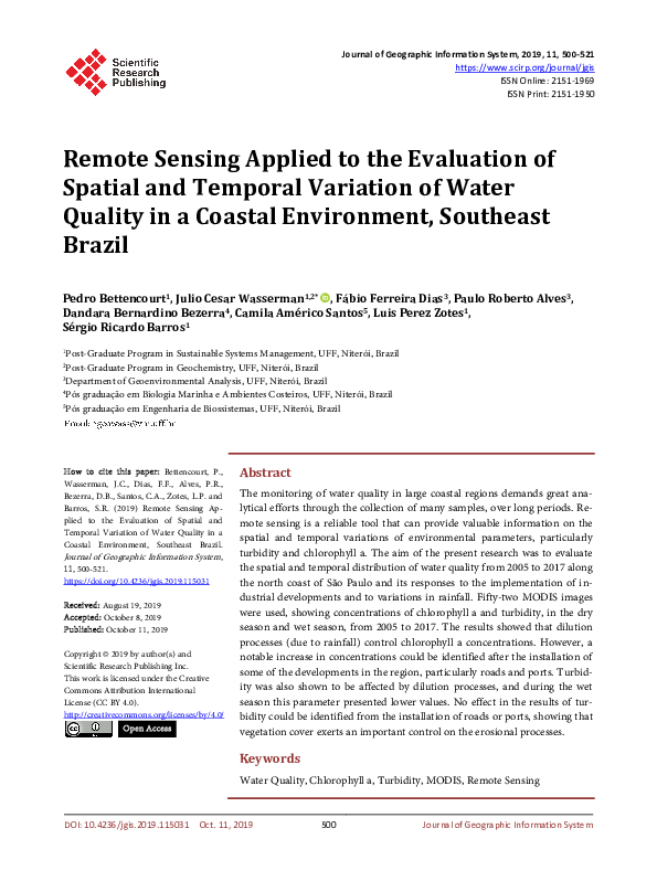 (PDF) Remote Sensing Applied to the Evaluation of Spatial and Temporal ...