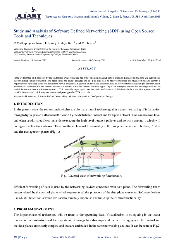 (PDF) Study and Analysis of Software Defined Networking ( SDN ) using ...