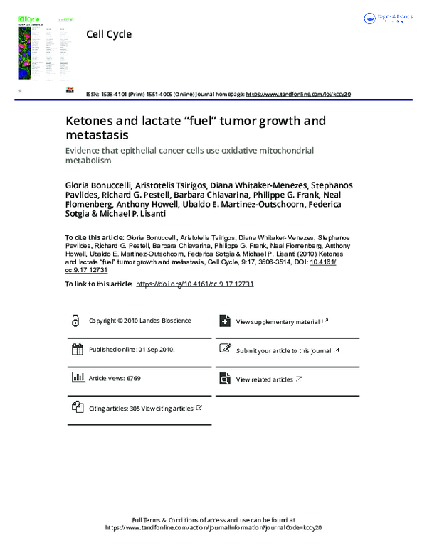Ketones and lactate “fuel” tumor growth and metastasis: Evidence that