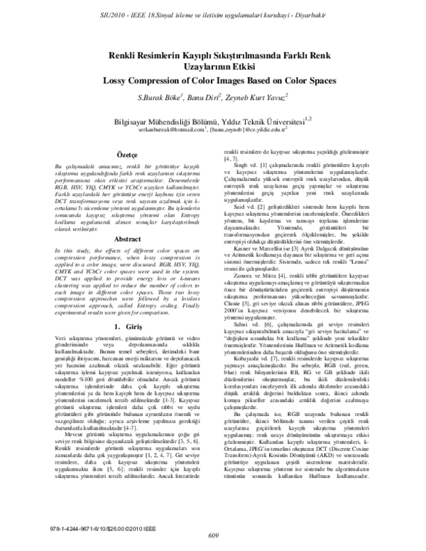 (PDF) Lossy compression of color images based on color spaces