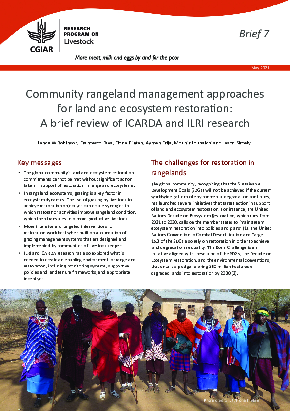 (PDF) Community rangeland management approaches for land and ecosystem ...