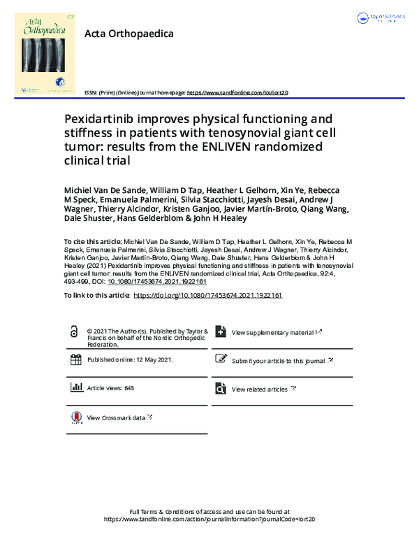 (PDF) Pexidartinib improves physical functioning and stiffness in ...