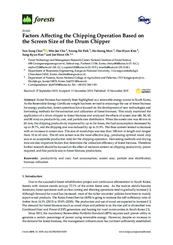 (PDF) Factors Affecting the Chipping Operation Based on the Screen Size ...