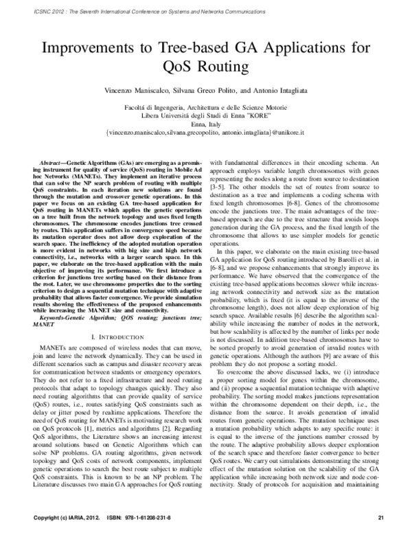 (PDF) Improvements to Tree-based GA Applications for QoS Routing