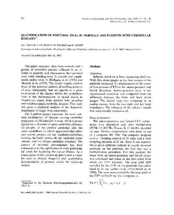 (PDF) Quantification of postural sway in normals and patients with ...