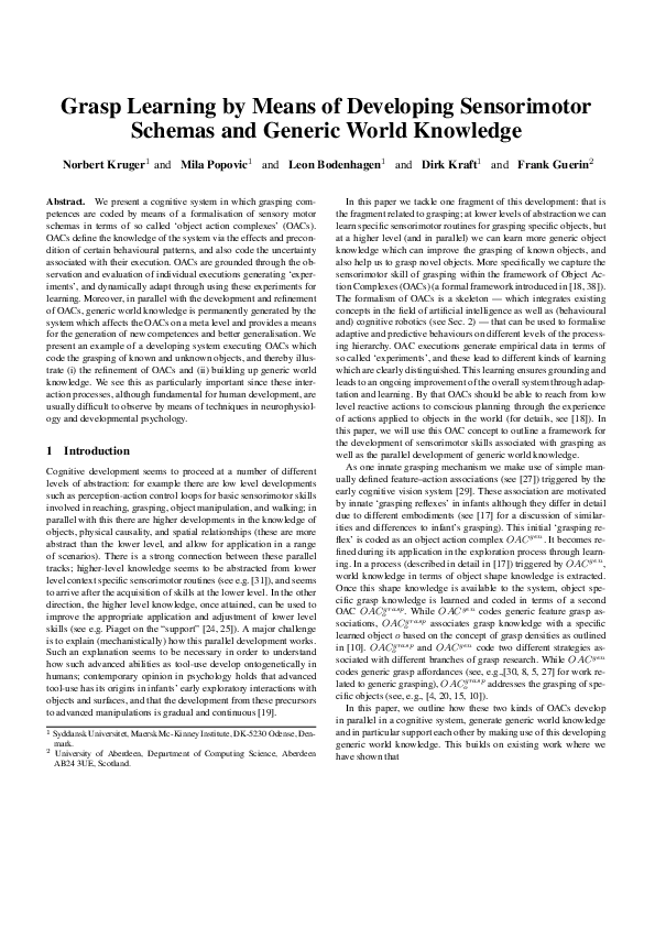 (PDF) Grasp learning by means of developing sensorimotor schemas and ...