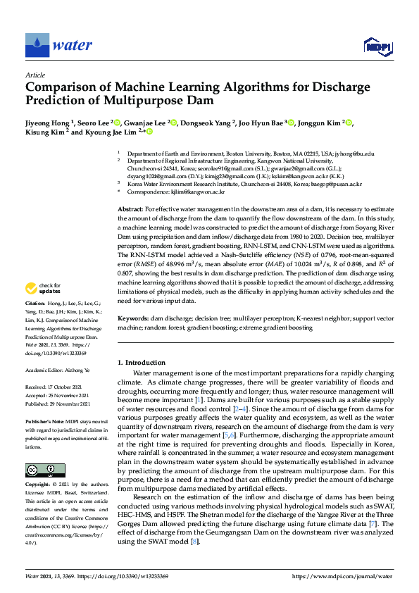 (PDF) Comparison of Machine Learning Algorithms for Discharge ...