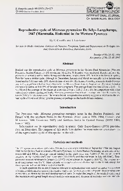 (PDF) Reproductive cycle of Micro tus pyrenaicus De Selys-Longchamps ...