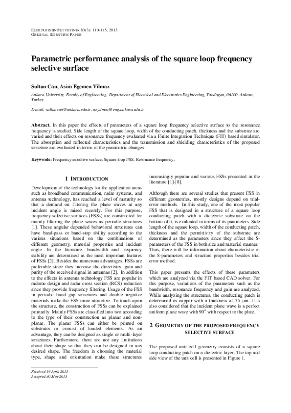(PDF) Parametric performance analysis of the square loop frequency ...