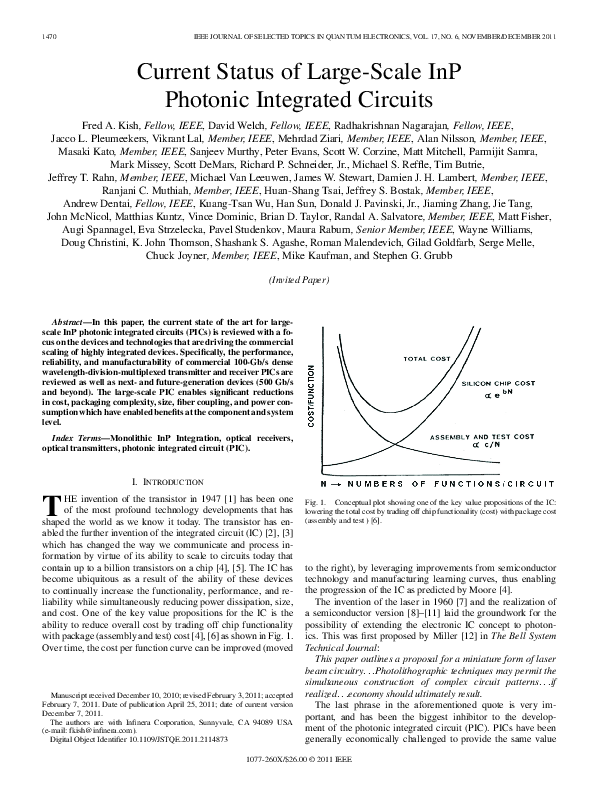 (PDF) Current Status of Large-Scale InP Photonic Integrated Circuits
