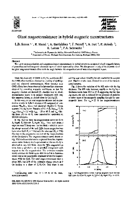 (PDF) Giant magnetoresistance in hybrid magnetic nanostructures