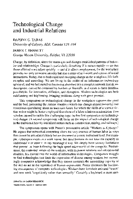(PDF) Technological change and industrial relations