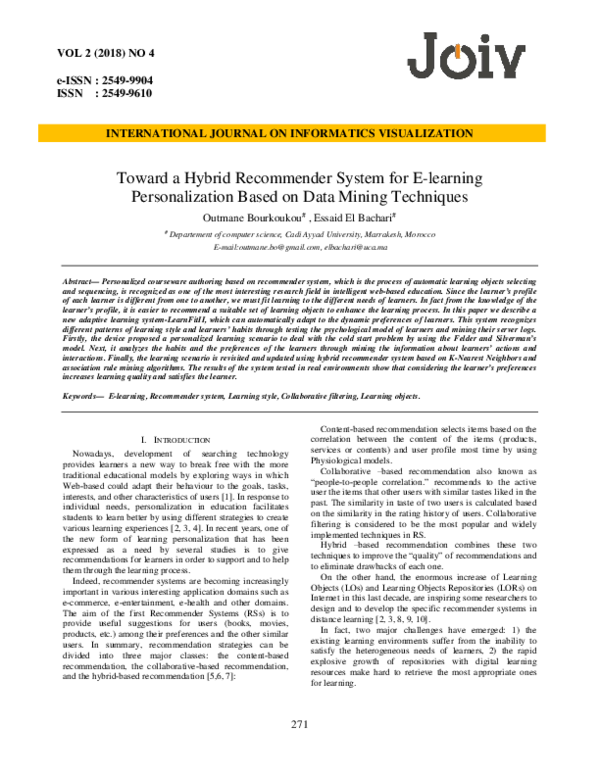 (PDF) Toward a Hybrid Recommender System for E-learning ...