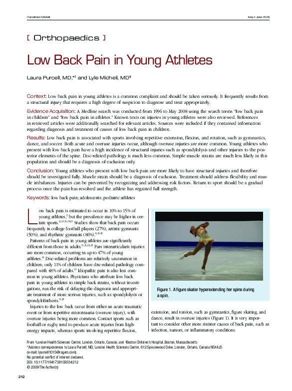 (PDF) Low Back Pain in Young Athletes