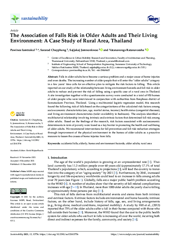 (PDF) The Association of Falls Risk in Older Adults and Their Living ...