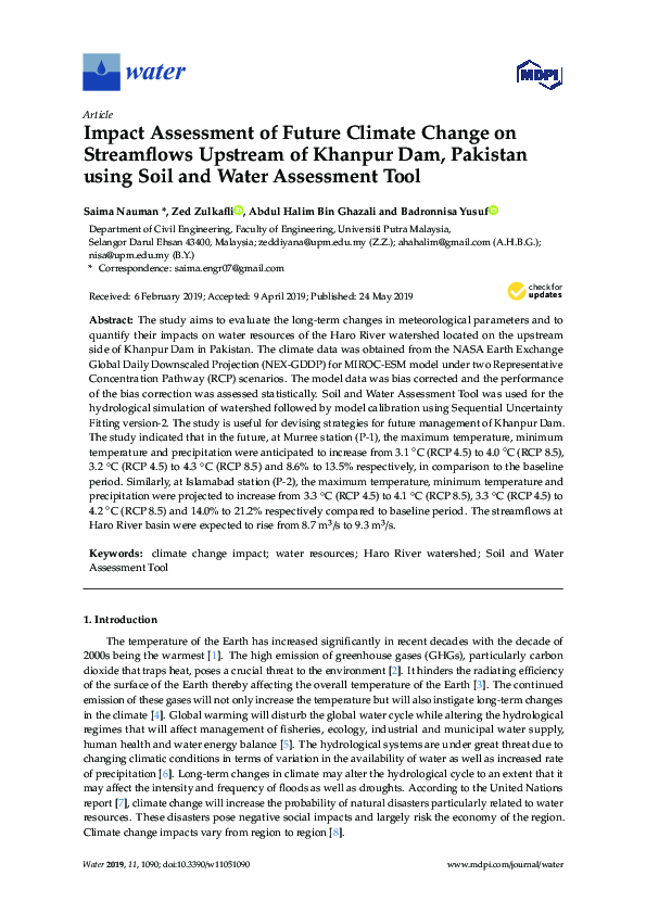 (PDF) Impact Assessment of Future Climate Change on Streamflows ...