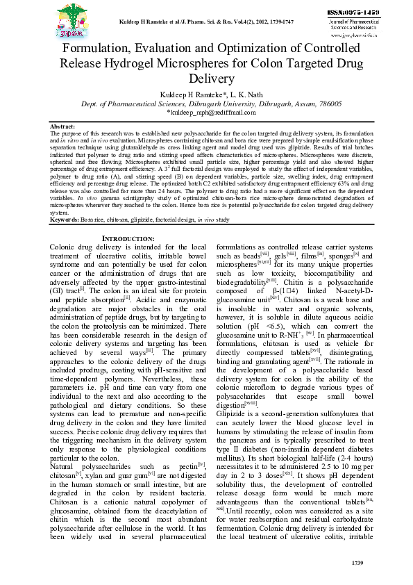 (PDF) Formulation, Evaluation and Optimization of Controlled Release ...