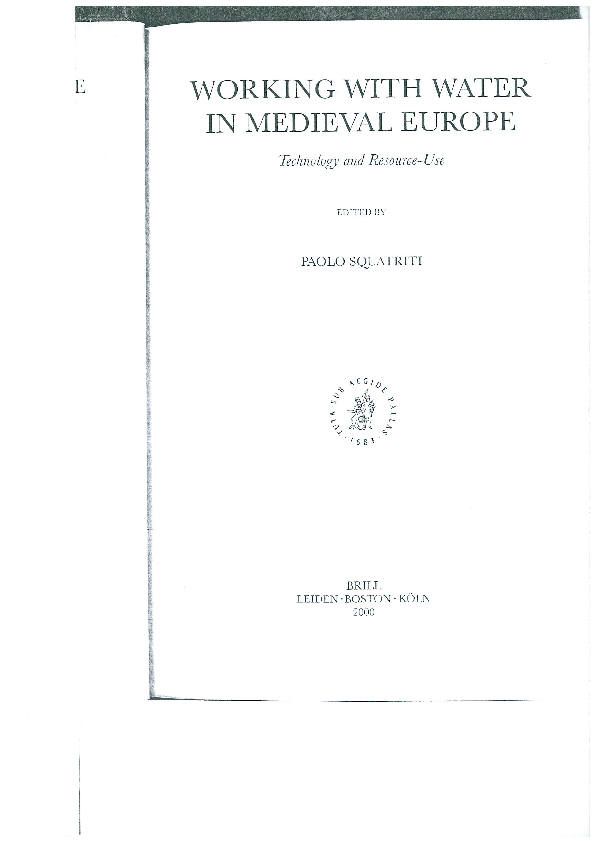 "Hydraulic systems and technologies of Islamic Spain: history and archaeology" P. Squatriti (Ed.): Working with water in Medieval Europe. Technology and Resource-Use. Brill. Leiden, Boston, Köln, 2000, p.267-330.