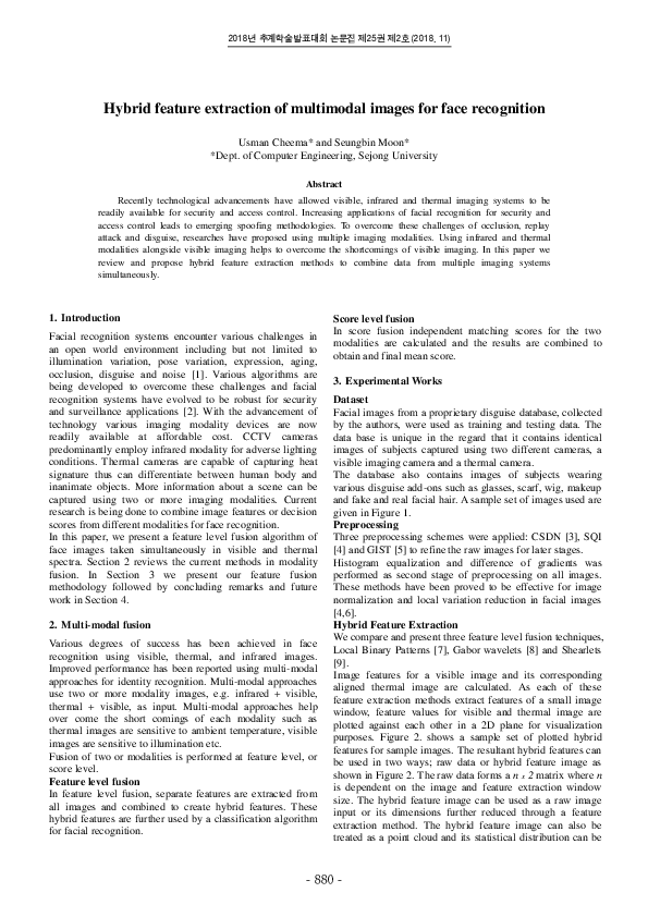 (PDF) Hybrid feature extraction of multimodal images for face recognition