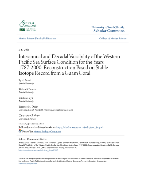 (PDF) Interannual and decadal variability of the western Pacific sea ...