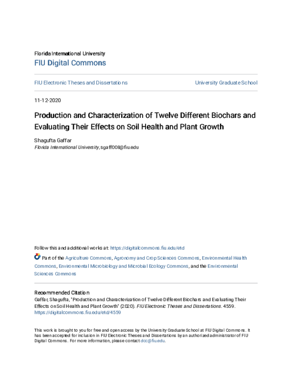 (PDF) Production and Characterization of Twelve Different Biochars and ...