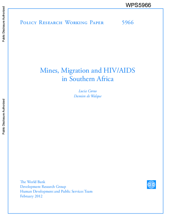 (PDF) Mines, Migration and HIV/AIDS in Southern Africa