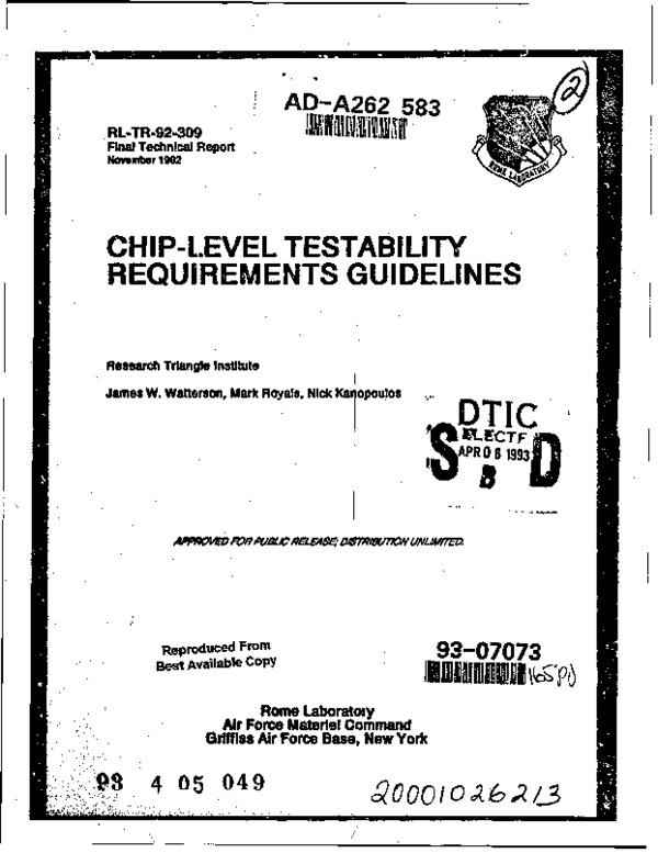 (PDF) Chip-Level Testability Requirements Guidelines