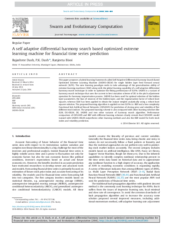 (PDF) A self adaptive differential harmony search based optimized ...