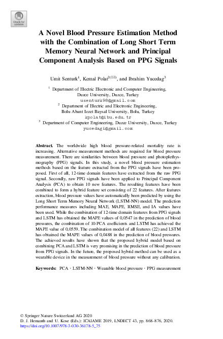 (PDF) A Novel Blood Pressure Estimation Method with the Combination of ...