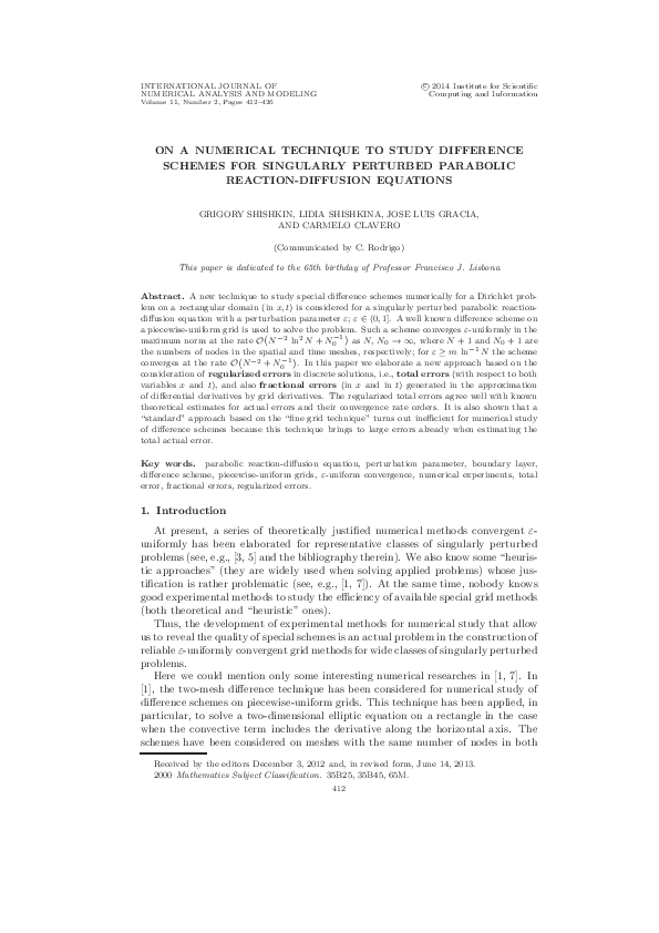 (PDF) On a Numerical Technique to Study Difference Schemes for ...