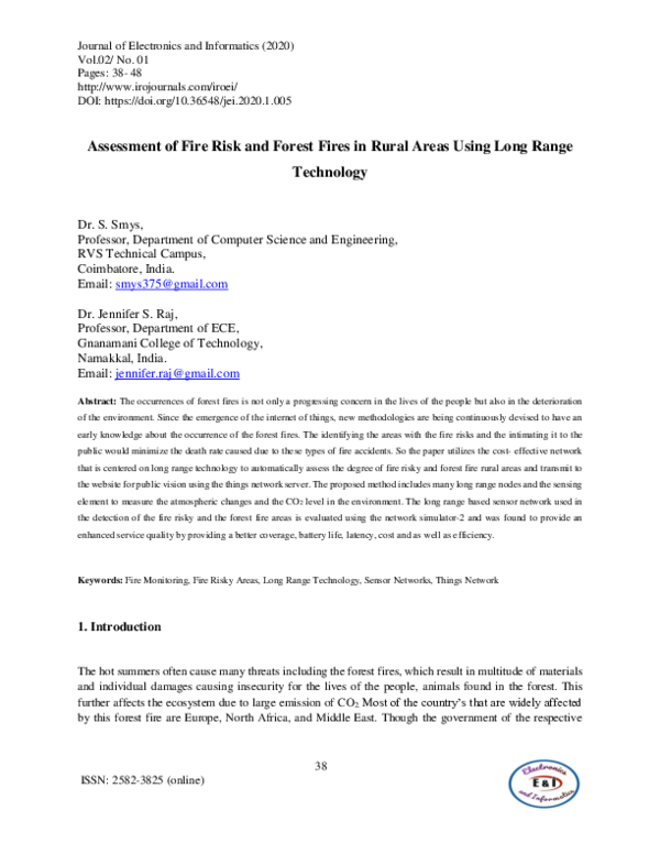 (PDF) Assessment of Fire Risk and Forest Fires in Rural Areas Using ...